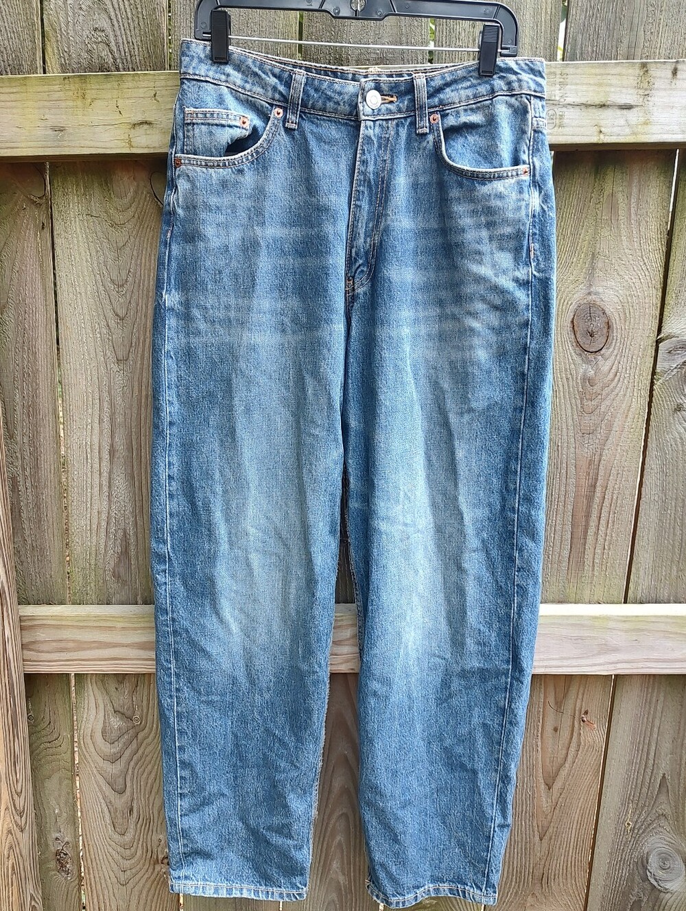 ZARA Relaxed Fit Light Wash Barrel Ankle Jeans Womens 6